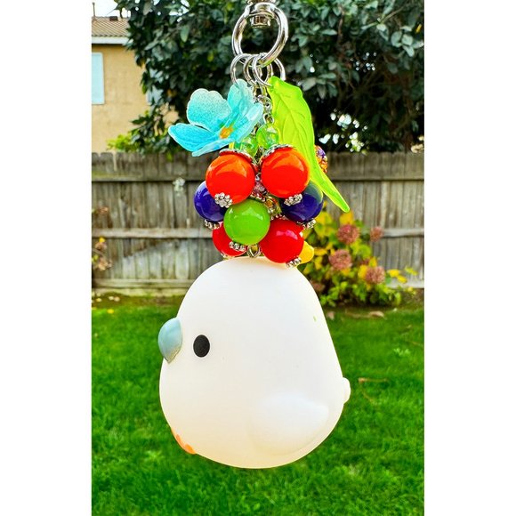 Amuse Kotori Tai Tropical Cockatoo Parrot Keychain Purse Charm - Picture 4 of 11